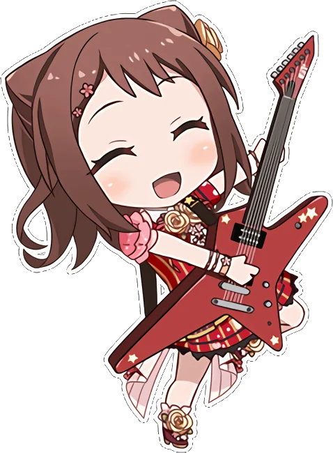 Kasumi Pico holding red star guitar